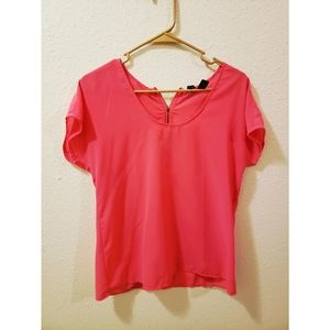 Pink polyester dress shirt